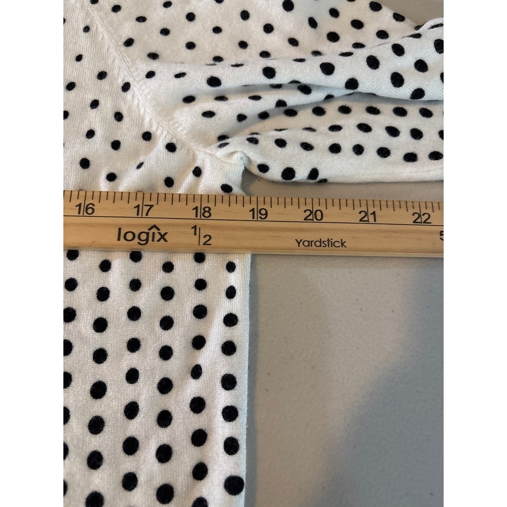 Chicos Black White Polka Dot Ombre Knit Sweater Top Women‎ Size 2 Large - Picture 6 of 12